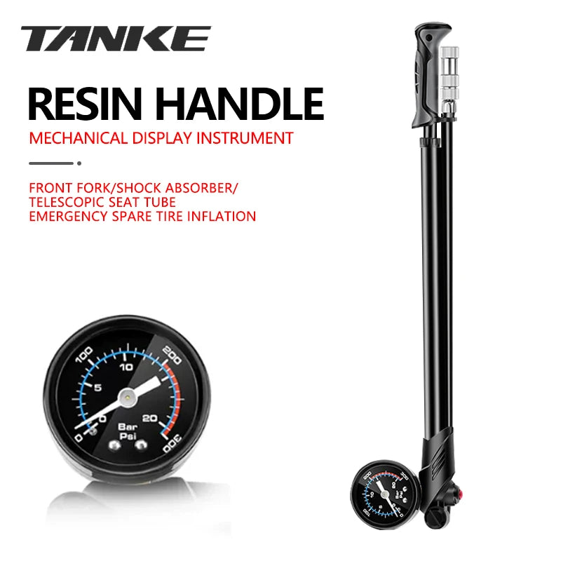 High-Pressure Portable Bike Air Pump — Precision Inflator for Suspension and Tires