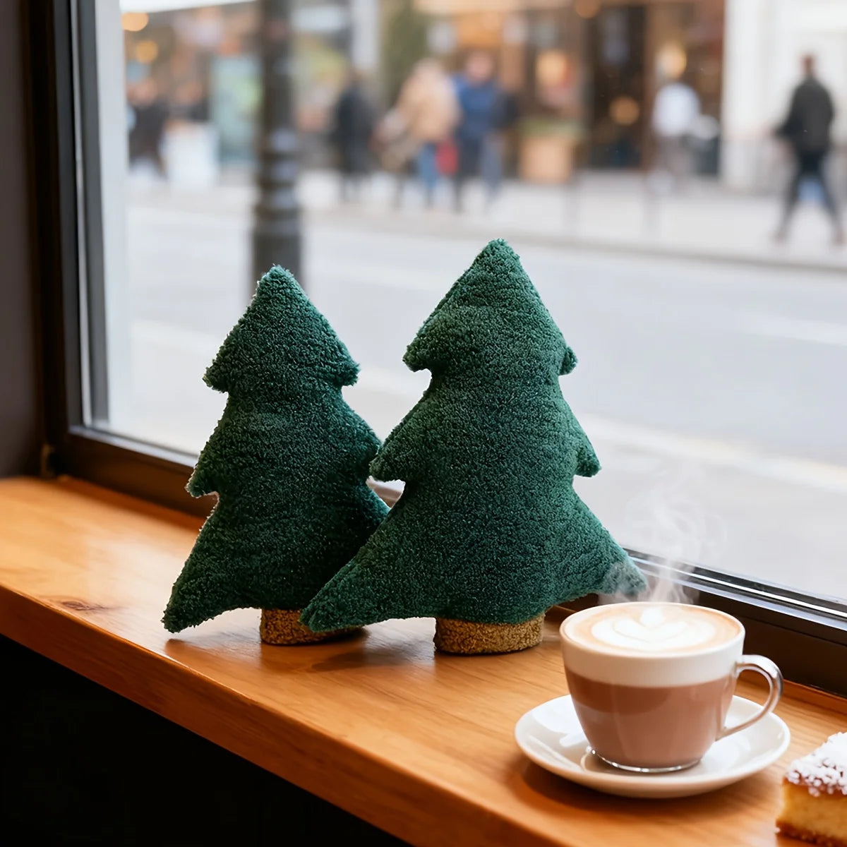 1pc Plush Christmas Tree Throw Pillow Cushion – Soft Xmas Tree Pillow Decoration for Home, Sofa and Holiday Display