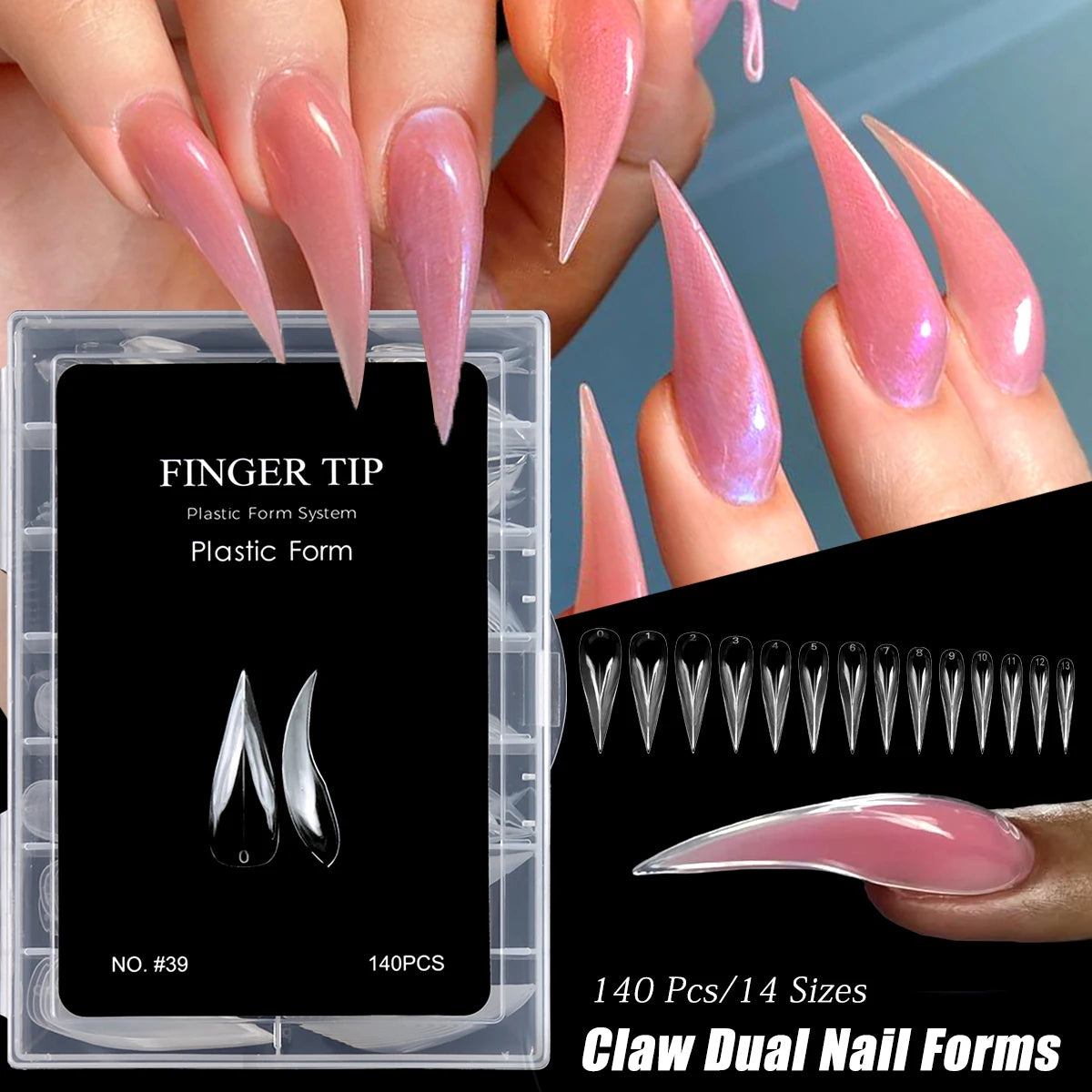 3D Claw Nail Dual Forms — Sculptural Poly Gel Extension Molds