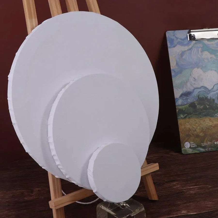 Round Canvas Painting Boards — Stretched Cotton Panels for Artists