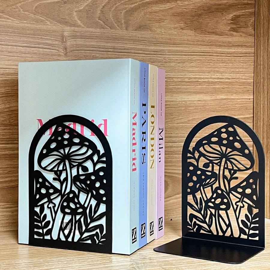 Modern Metal Bookends — Heavy Duty Decorative Support for Bookshelves