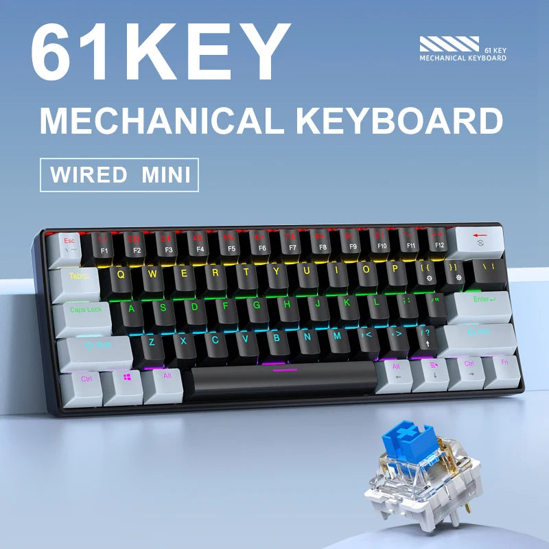 APAYADO K61 Mini Mechanical Keyboard — Compact 60 Percent Wired Design