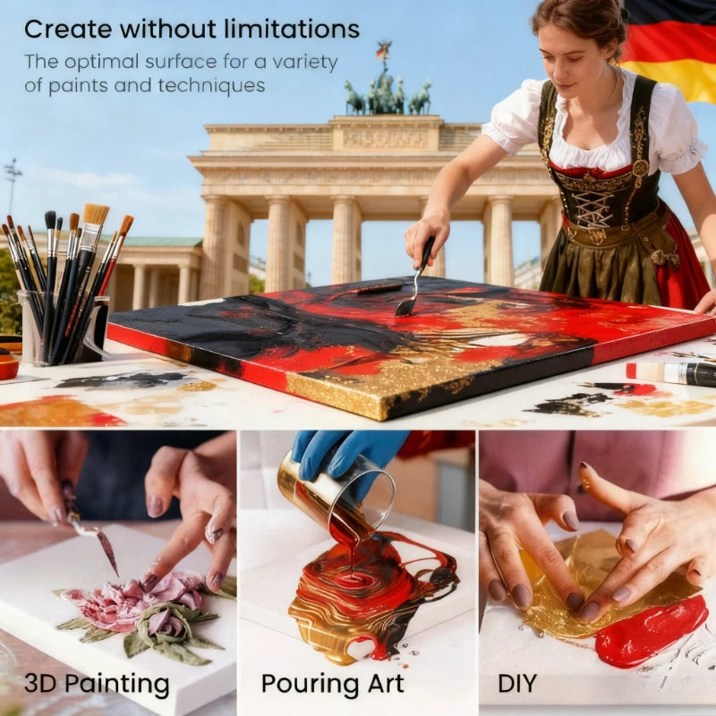 Sturdy Wooden Frame Stretched Canvas — Acid-Free Pre-Coated Artist Surface