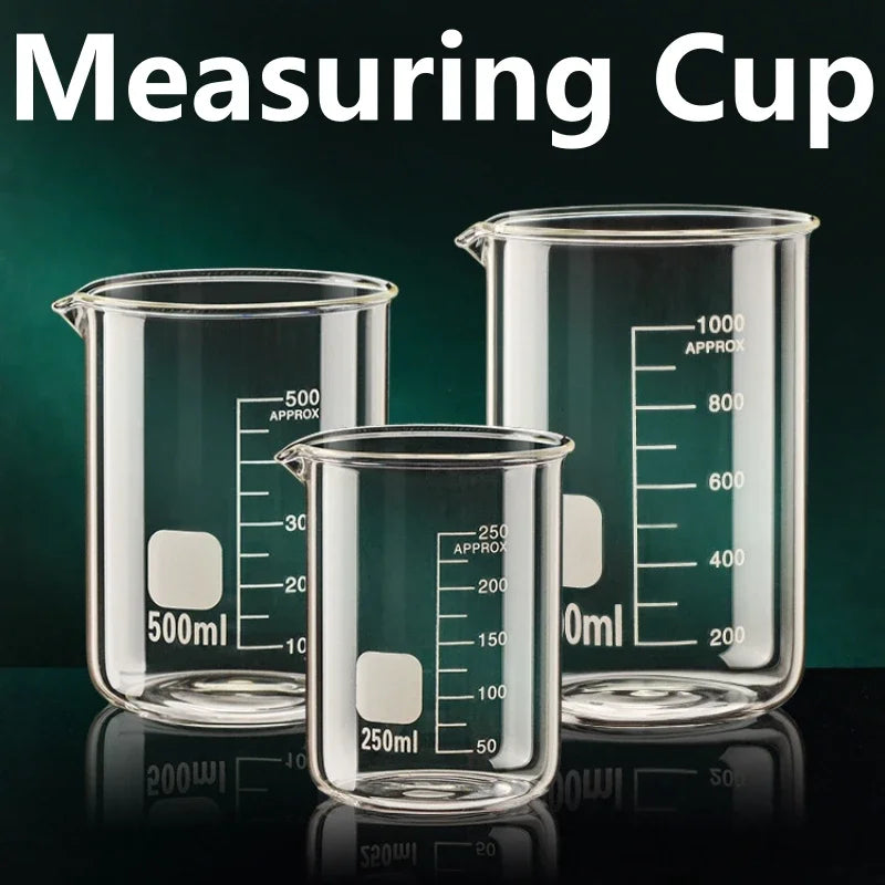 Borosilicate Glass Measuring Cup — Heat-Resistant Graduated Beaker