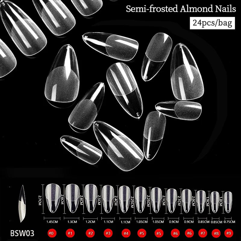 Full Cover Sculpted Clear Nail Tips — DIY Coffin Extension System