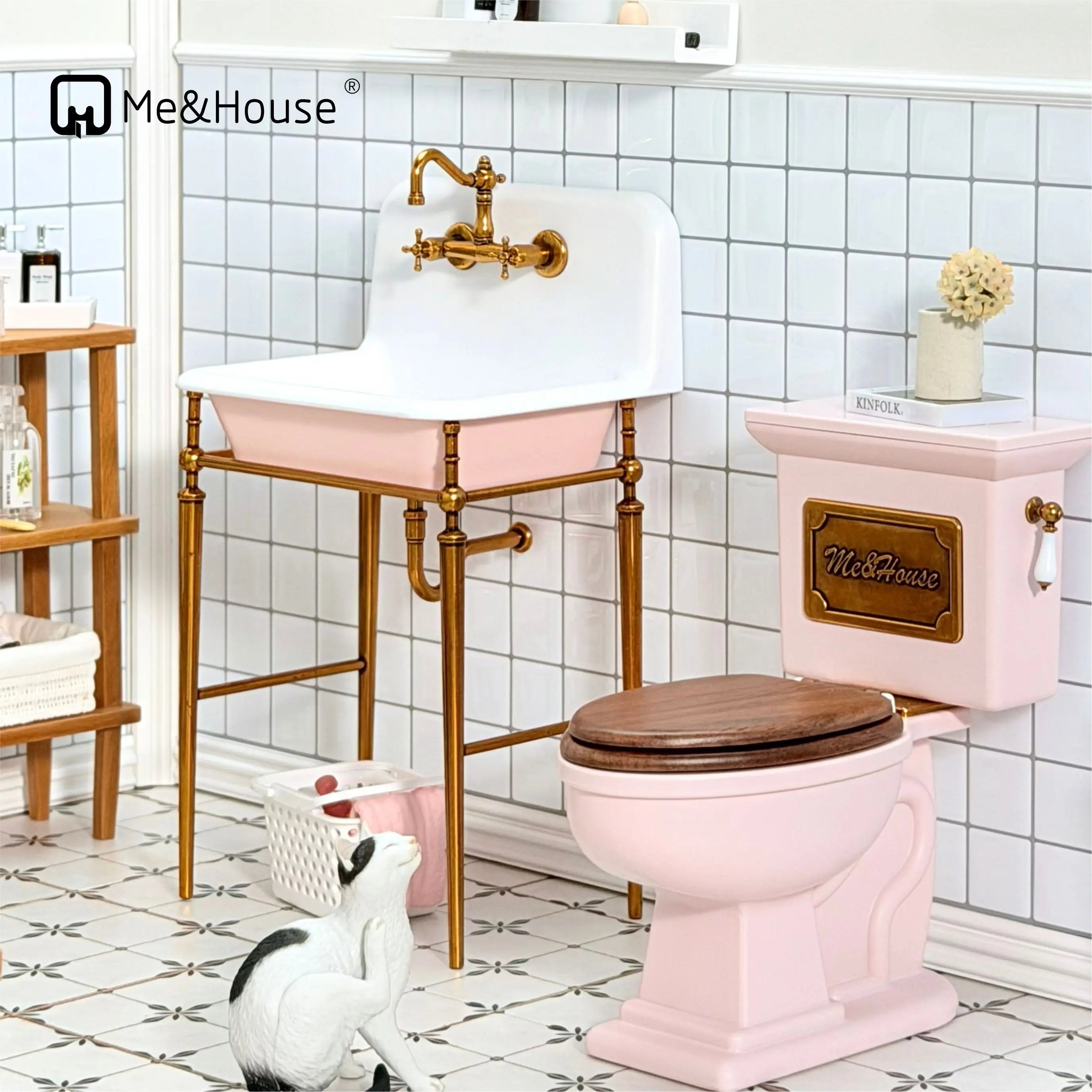 Retro Dollhouse Miniature Toilet — 1/6 Scale Bathroom Decor Accessory