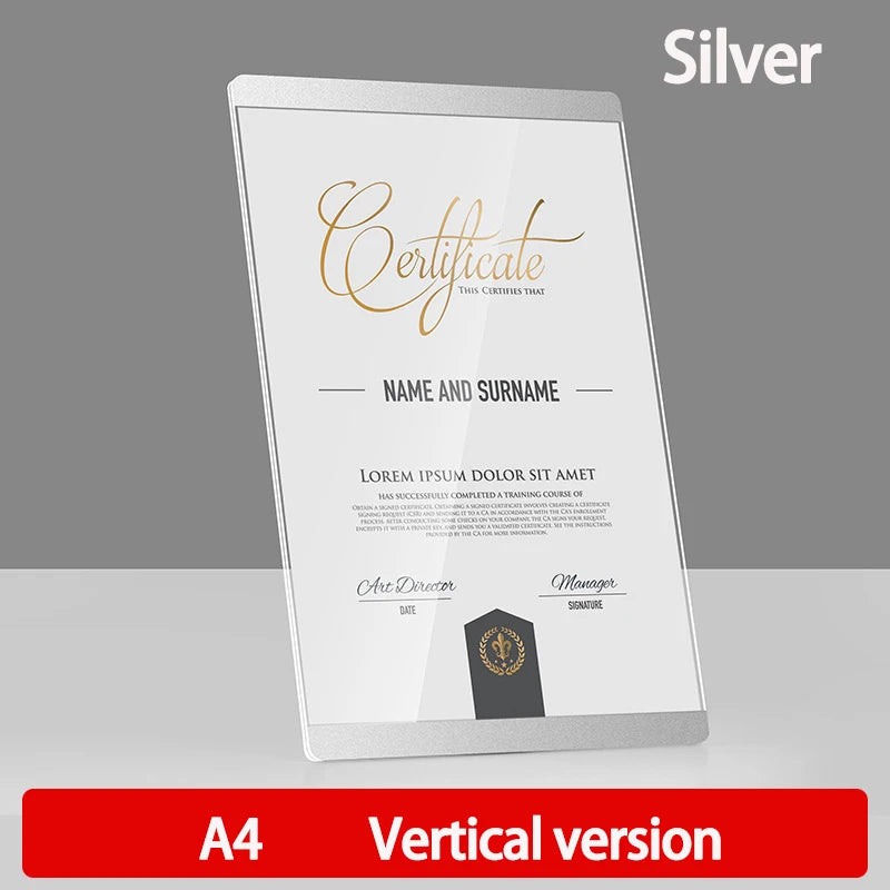 ZHOUZHI Acrylic Sign Holder — Professional Menu and Certificate Display Stand