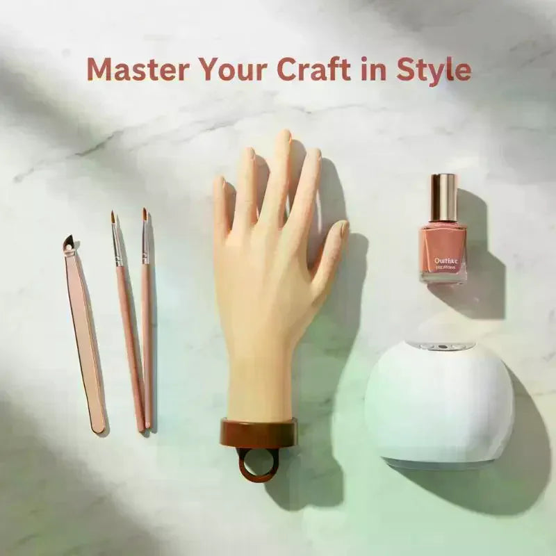 ELBBKG Nail Practice Hand — Realistic Mannequin with Desktop Bracket