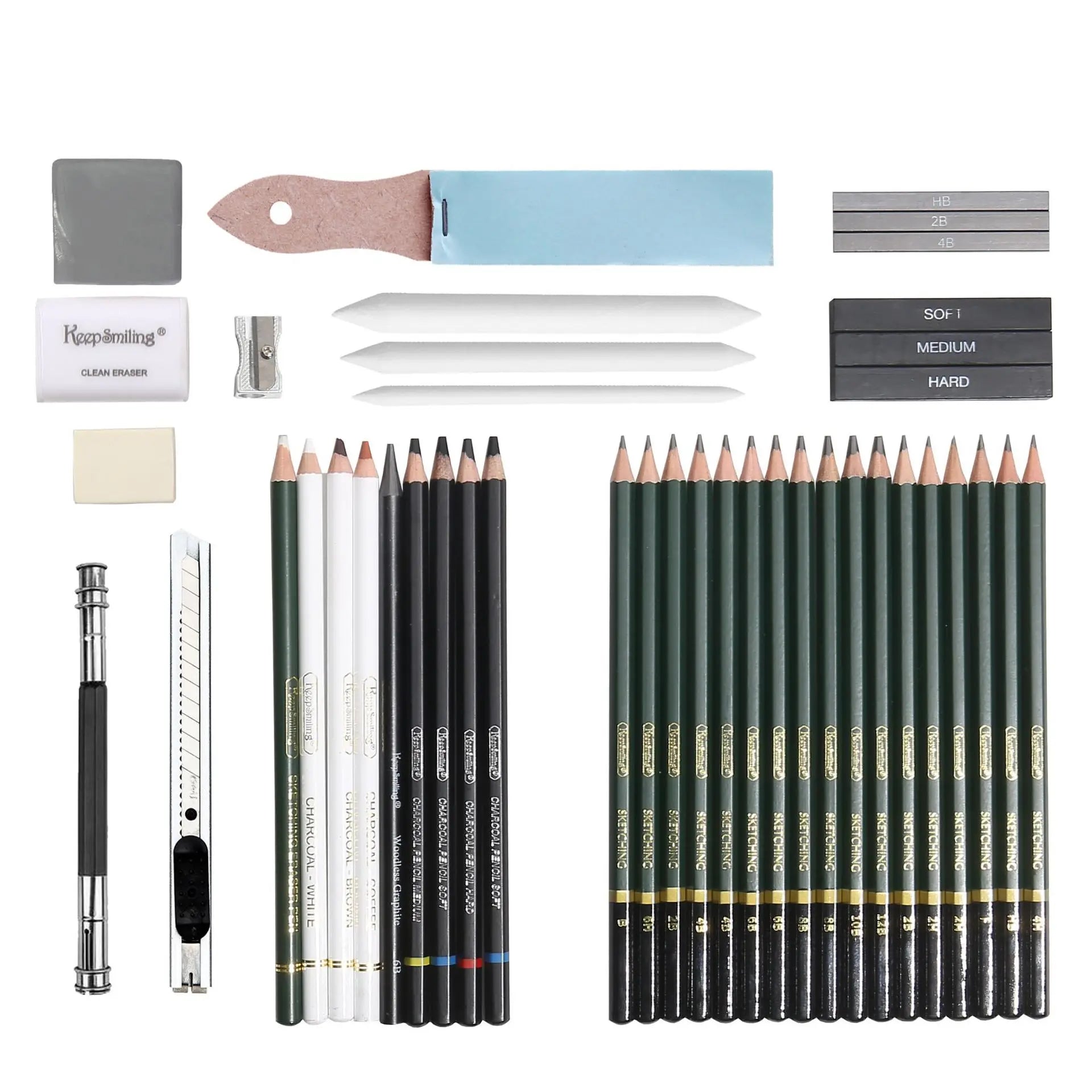 Professional 42-Piece Sketching Set — Complete Art Supplies Kit with Carry Case