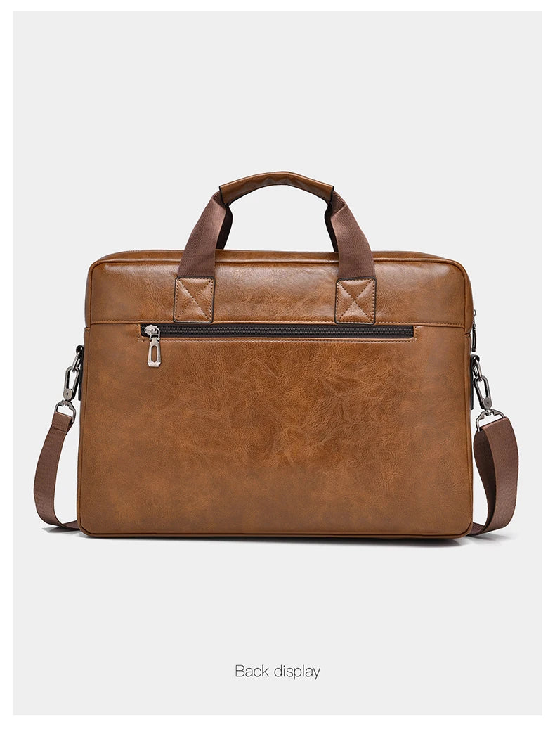 weixier Men's Business Briefcase — PU Leather Laptop Messenger Bag