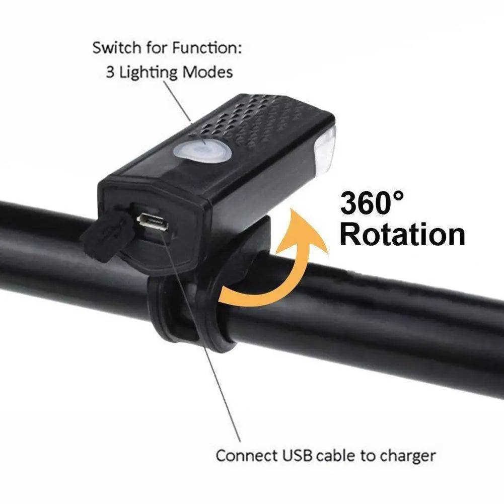 Rechargeable Bicycle LED Light Set — High Brightness Front and Rear Cycling Lamps
