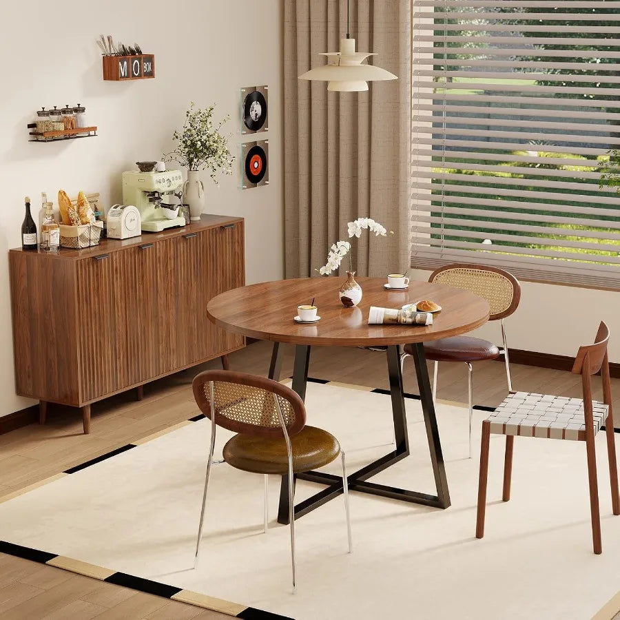 Round Dining Table — Extendable, Modern Space-Saving