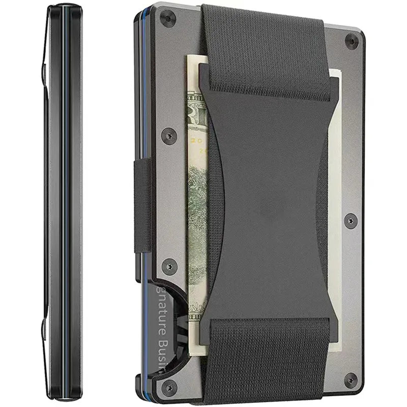 Slim Metal RFID Card Holder — Minimalist Aluminum Alloy Wallet