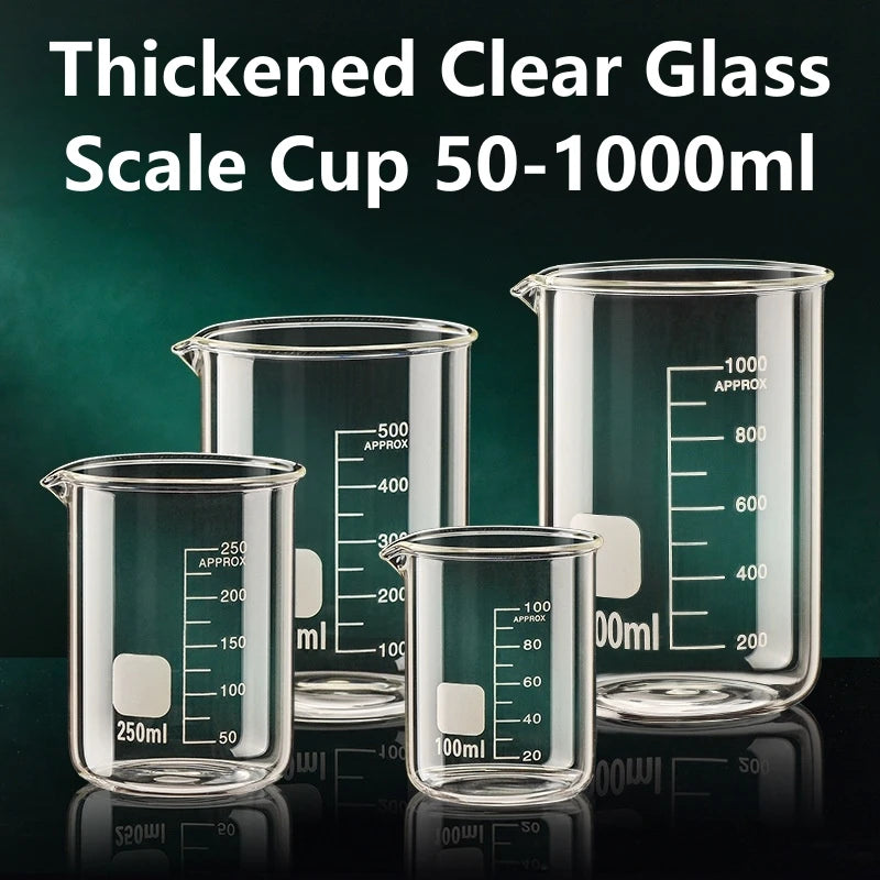 Borosilicate Glass Measuring Cup Set — Heat Resistant Graduated Beakers