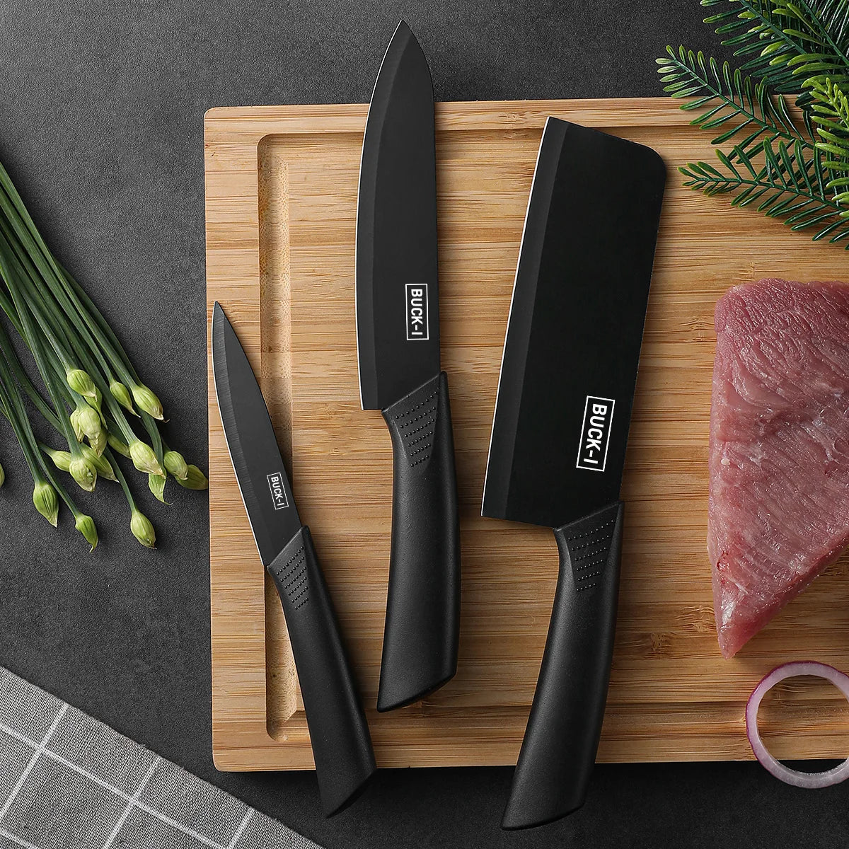 SHENJIU Kitchen Knife Set — Professional Cleaver, Chef and Fruit Knives