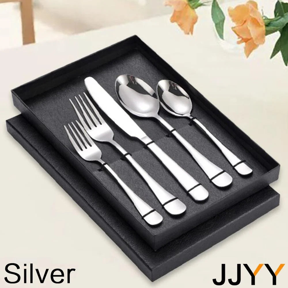 STONEGO 5-Piece Stainless Steel Flatware Set — Premium Cutlery for Dining & Travel