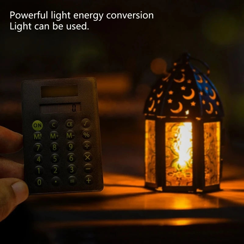 8-Digit Solar Powered Calculator — Quiet Operation & Portable Design