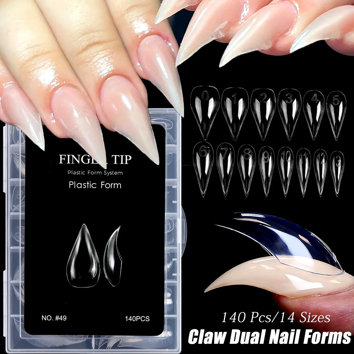 3D Claw Nail Dual Forms — Sculptural Poly Gel Extension Molds