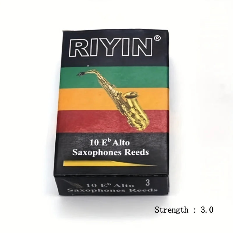 Alto Saxophone Reeds — Traditional Bamboo Reeds for Eb Saxophone, 10-Pack