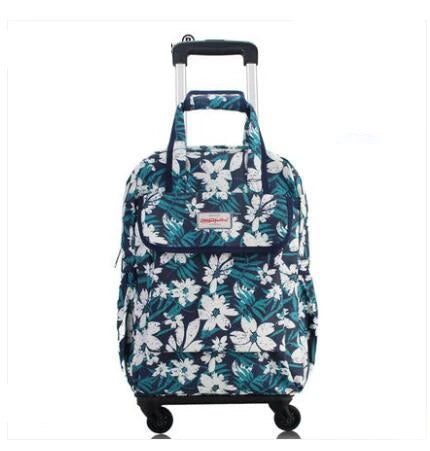 Women's Oxford Rolling Backpack — Versatile Travel Trolley Luggage