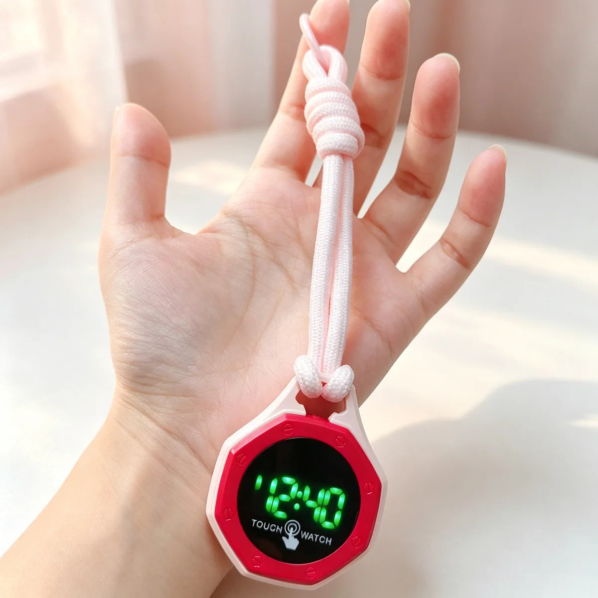 Portable Digital Pocket Watch — Silent Design with Night Light Display