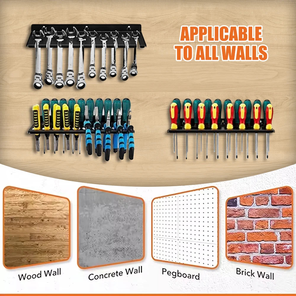 Wall Mount Tool Organizer — Space-Saving Hardware Storage Rack