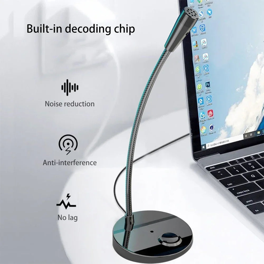 Fanmuran Desktop Condenser Microphone — Noise Reducing Wired Speech Mic
