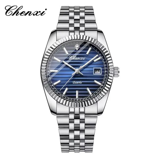 CHENXI 004D Men's Quartz Watch — Luxury Stainless Steel & Luminous Date