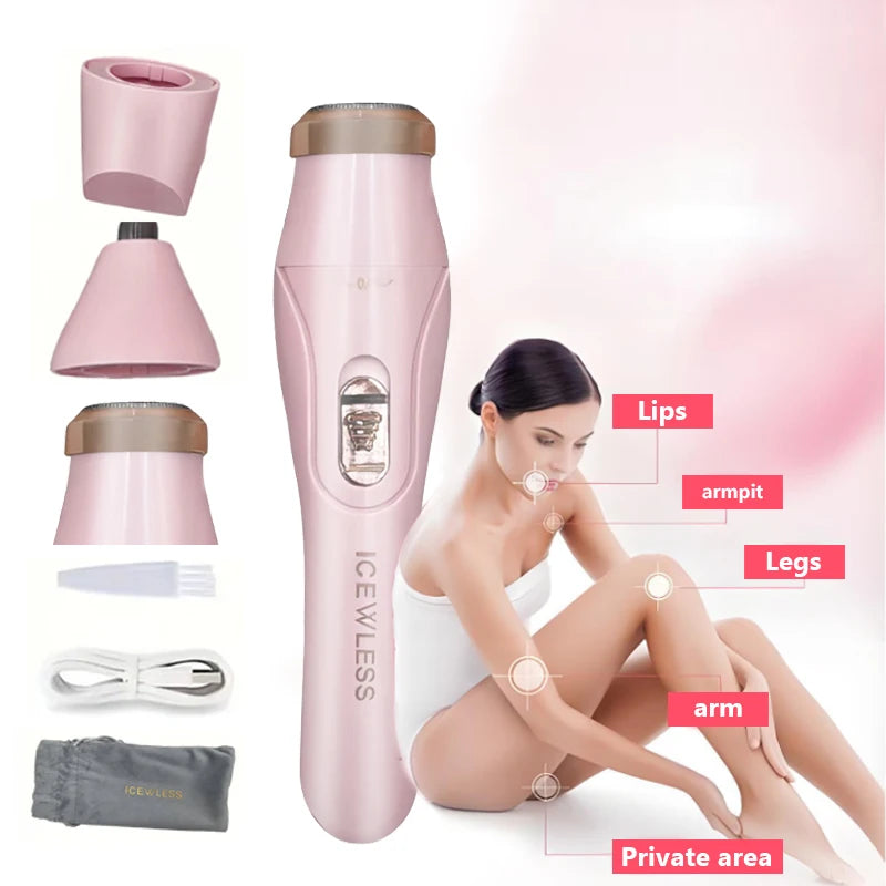 Electric Epilator for Women — Portable Body Hair Trimmer for Face and Legs