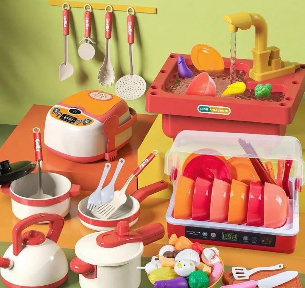OUZEY Children's Kitchen Play Set — Educational Water Sink Toy