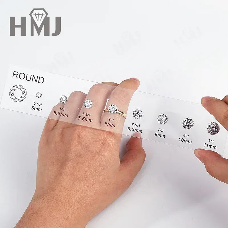 HMJ Gemstone Size Comparison Chart — Brilliant Cut Cubic Zirconia Tool