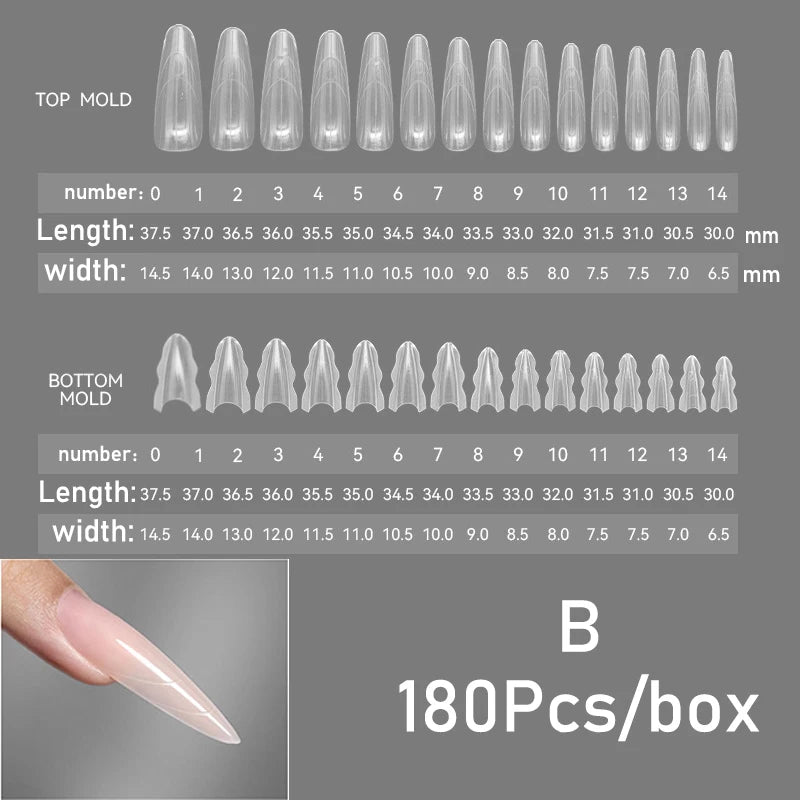 Sandwich Dual Nail Forms — Coffin and Almond Extension Molds