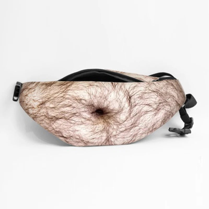 Funny Novelty Fake Belly Waist Pack — Humorous Simulation Dad Bod Gag Gift