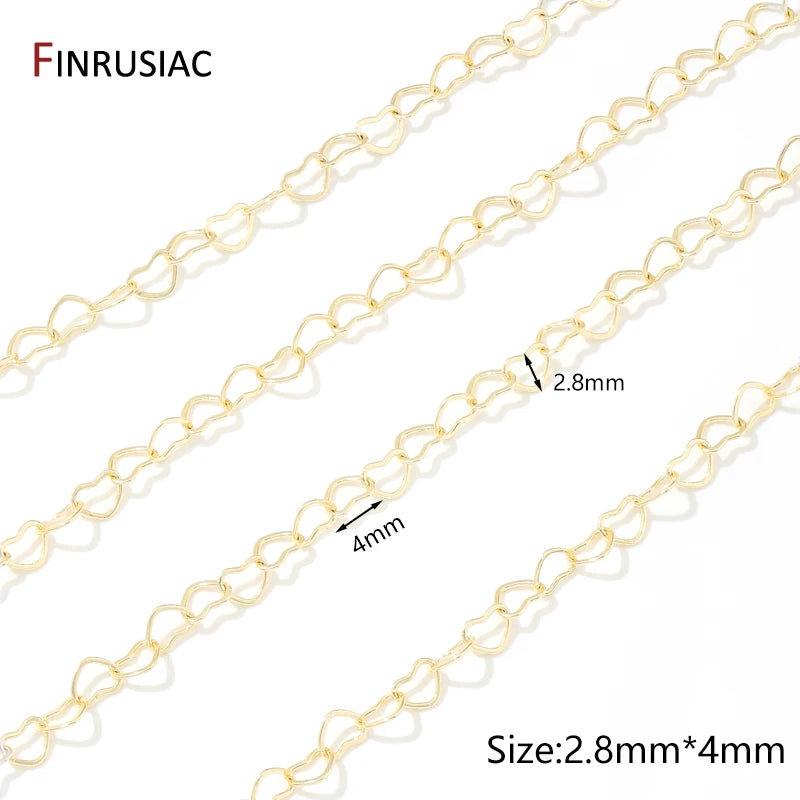 FINRUSIAC 14K Gold Plated Brass Cable Chain — DIY Jewelry Making Supplies