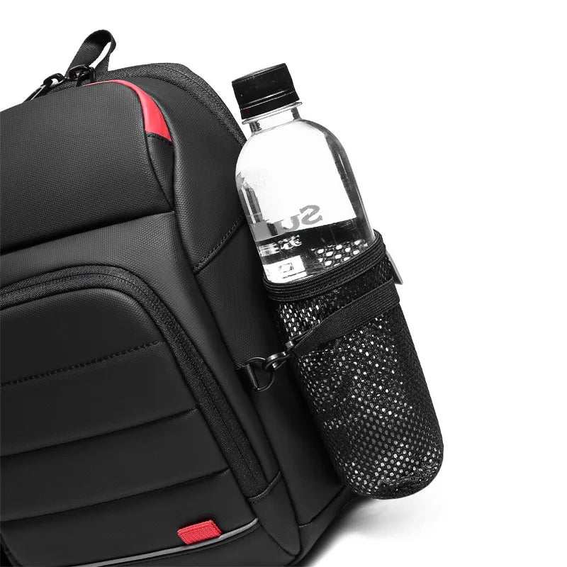Men's Oxford Sling Bag — Waterproof Messenger Crossbody with USB Port