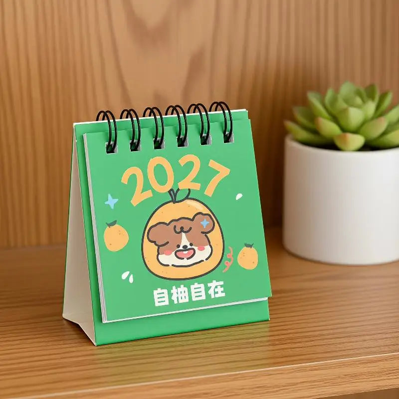 2027 Mini Desk Calendar — Portable Daily Planner for Home and Office