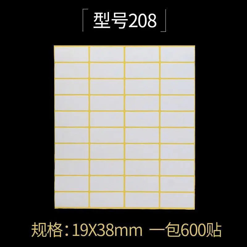 White Blank Adhesive Paper Labels — Writable Stationery Stickers, 15 Sheets