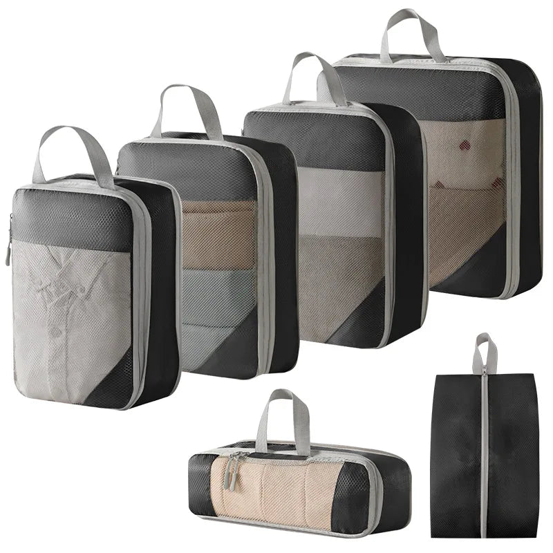 Compression Packing Cubes — Expandable Suitcase Organizers for Travel