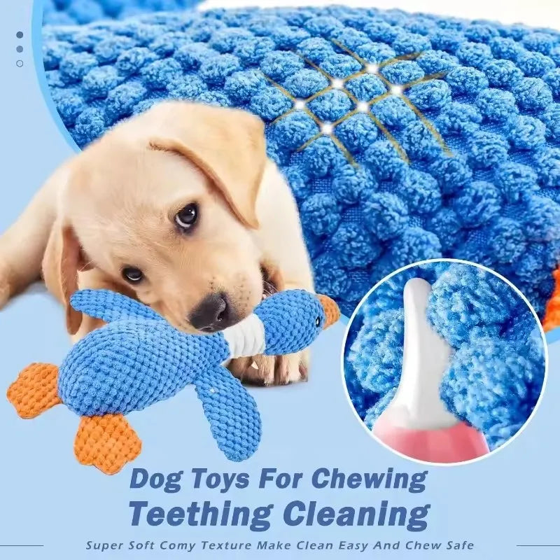 Plush Goose Pet Toy — Squeaky & Crinkly Chew Toy for Dogs and Cats
