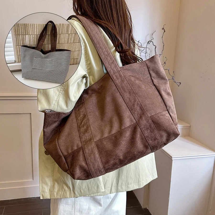 HuoHuo Women's Vintage Tote Bag — Large Capacity Shoulder Handbag