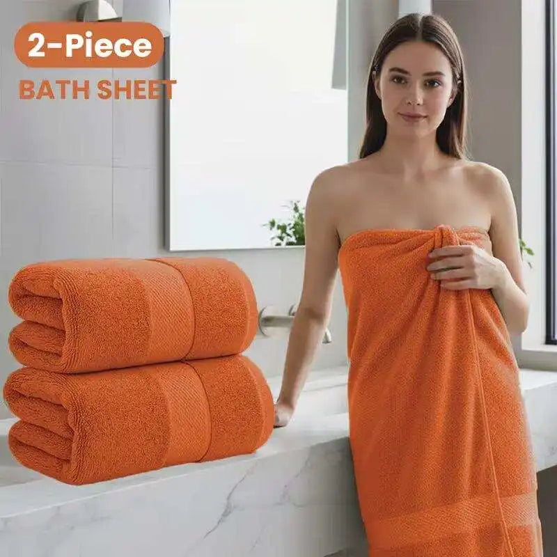Oversized Cotton Bath Towel Set — Extra Large Absorbent Bath Sheets
