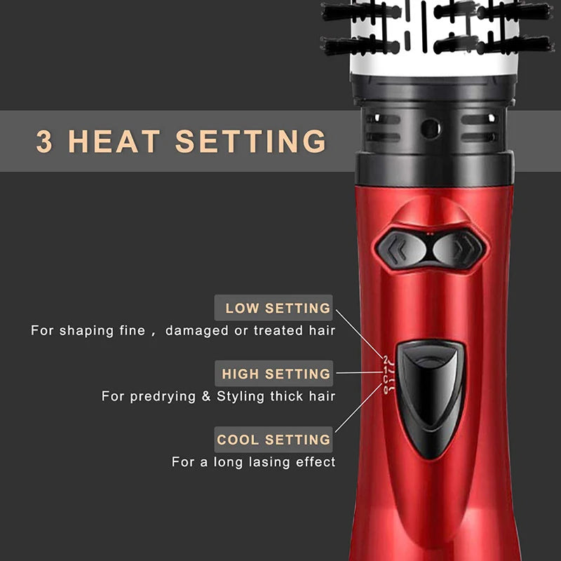 3-in-1 Rotating Hot Air Brush — Automatic Hair Dryer and Curler Comb