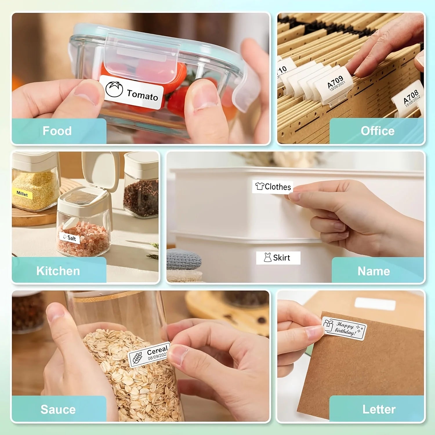 Self-Adhesive Label Stickers — Multi-Size Combo Pack for Sorting & Marking