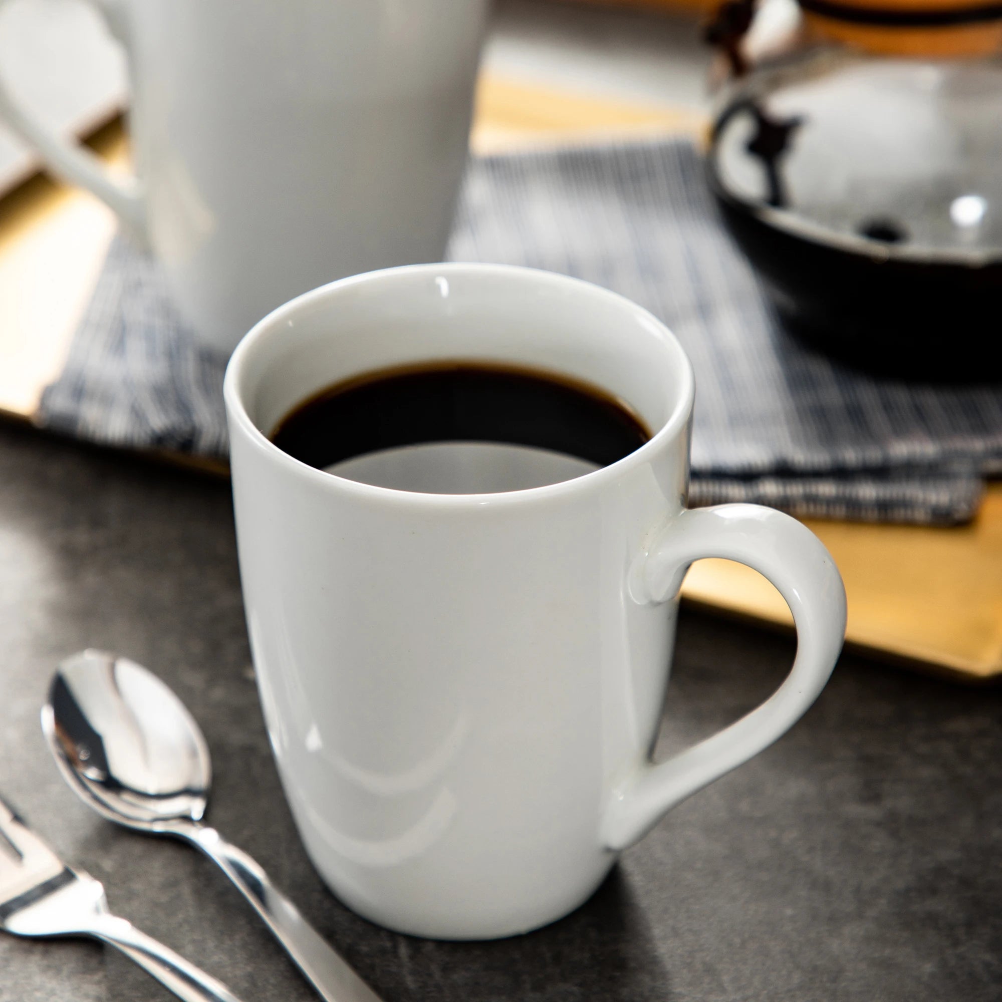 MALACASA Elisa Porcelain Coffee Mugs — 6-Piece Ivory White Set