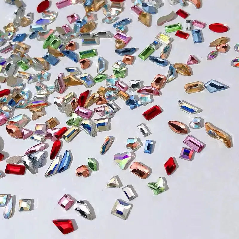 Nibiru DU Mini Nail Art Rhinestones — Mixed Shape Crystal Acrylic Diamonds