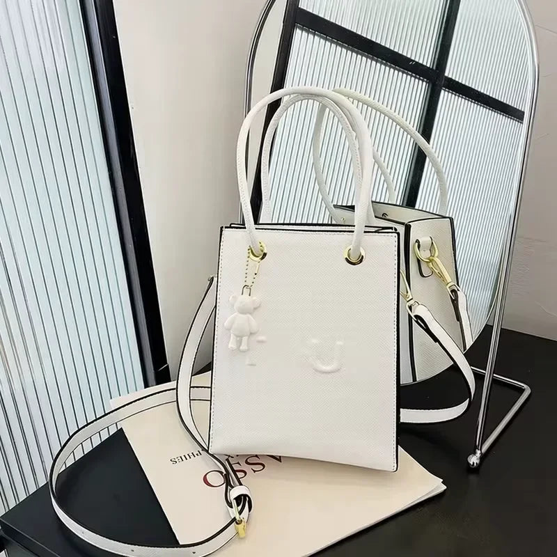 Mini Hand-held Tote Bag — Compact Square Crossbody for Travel