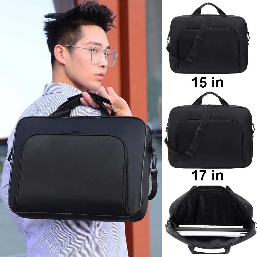 Professional Nylon Laptop Briefcase — Water Resistant Business Shoulder Bag