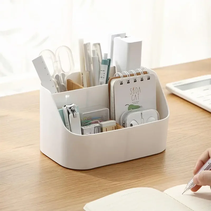 Desktop Storage Organizer — Multi-Compartment Box for Office & Cosmetics
