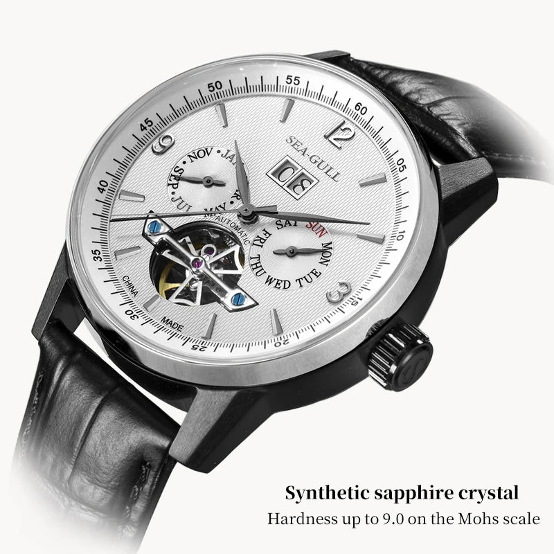 Sea-Gull Men's Automatic Mechanical Watch — Business Casual Hollow Flywheel
