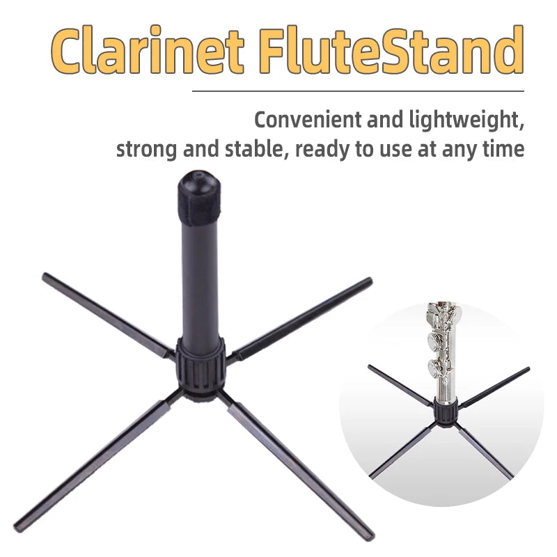 Portable Flute Display Stand — Foldable Musical Instrument Holder